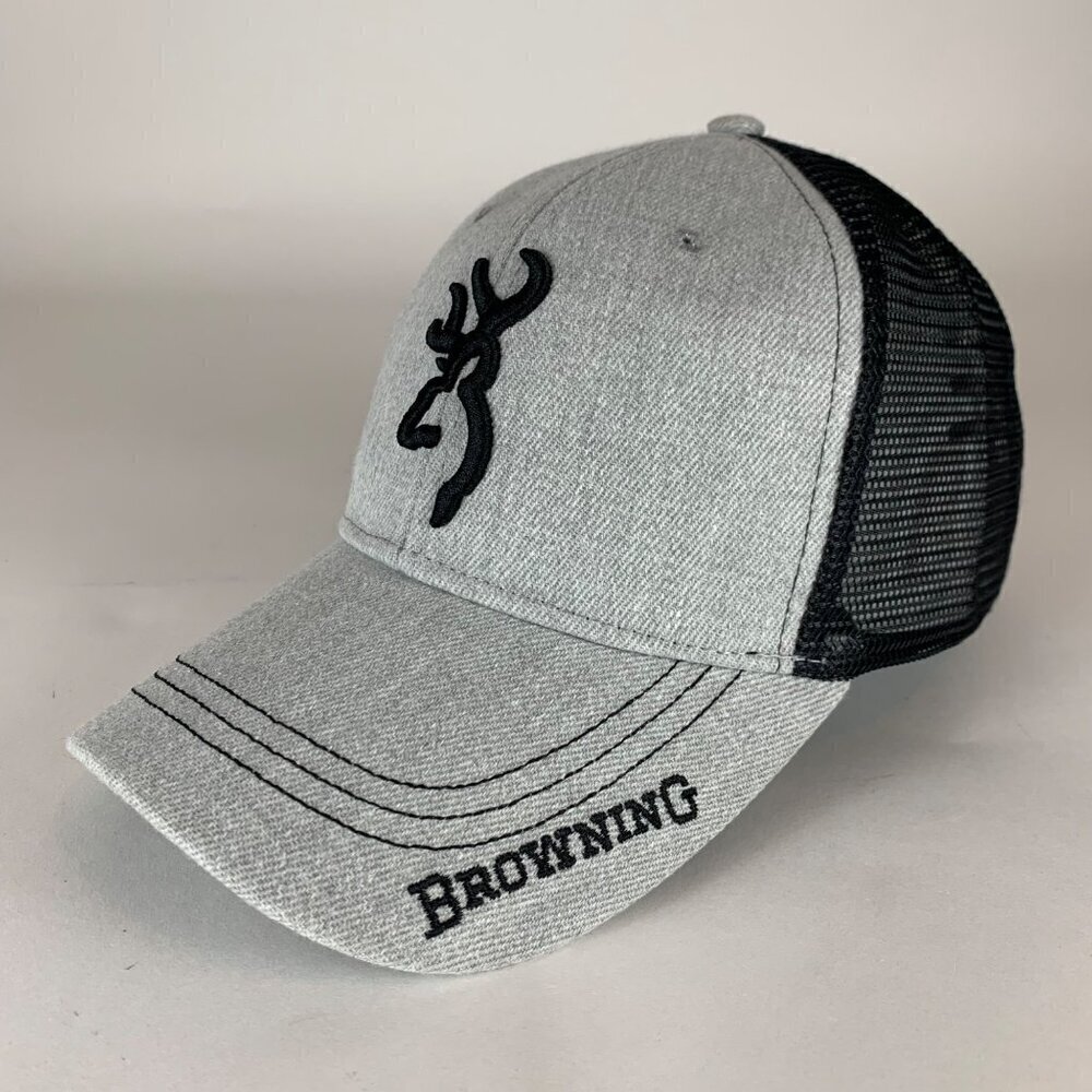 Browning Unisex Gray Black Snapback Trucker Hat